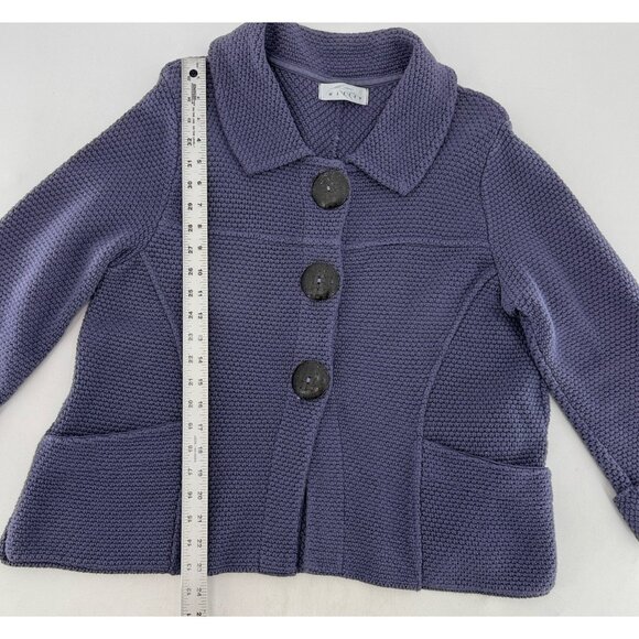 Willow Anthropologie Blue Knit Cardigan Sweater Jacket Lagenlook Boho See Pics - Picture 7 of 8